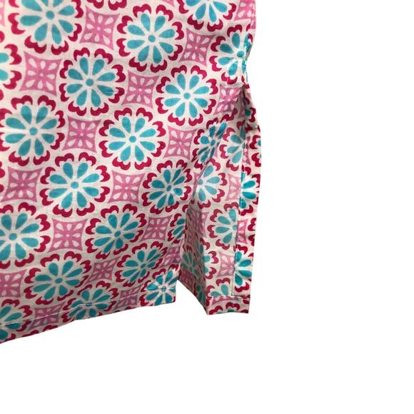 Malabar Bay Tunic Top Womens Size Medium Pink V-Neck 3/4 Sleeve Geometric - Picture 5 of 7